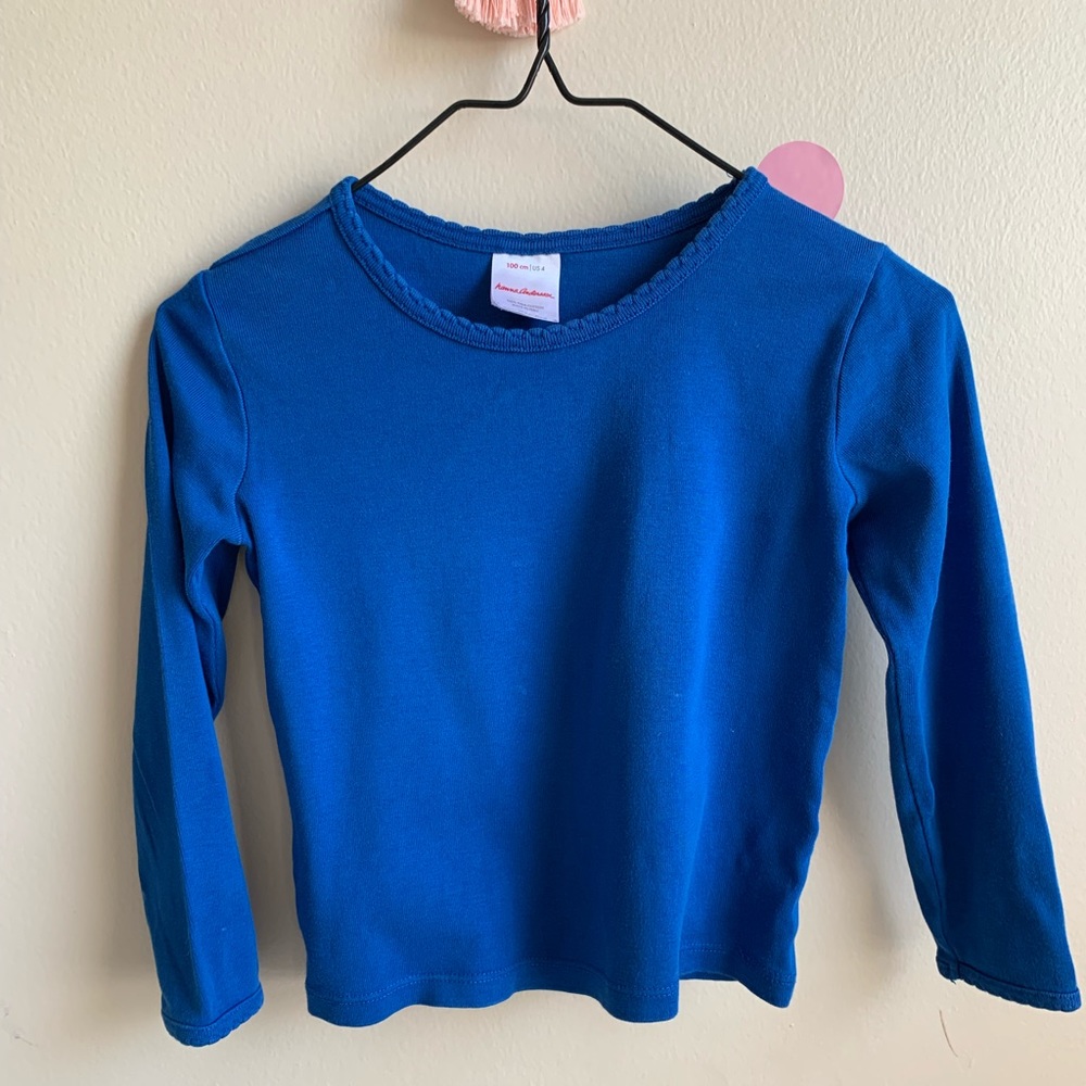 Hanna Andersson Pima Cotton Blue Shirt, 4T 100cm